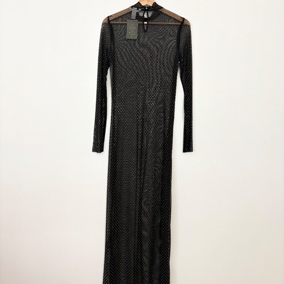 H&M rhinestone embellished sheer maxi dress - Picture 4 of 9